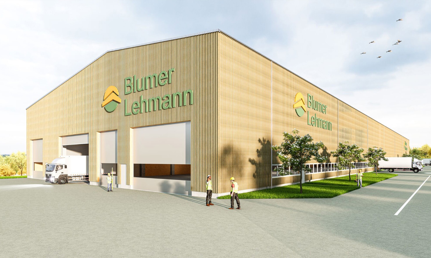 Visualisierung des neuen Produktionsstandorts in Deutschland von Blumer Lehmann