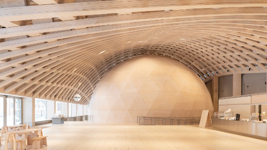 Interior view with domed building Wisdome Stockholm