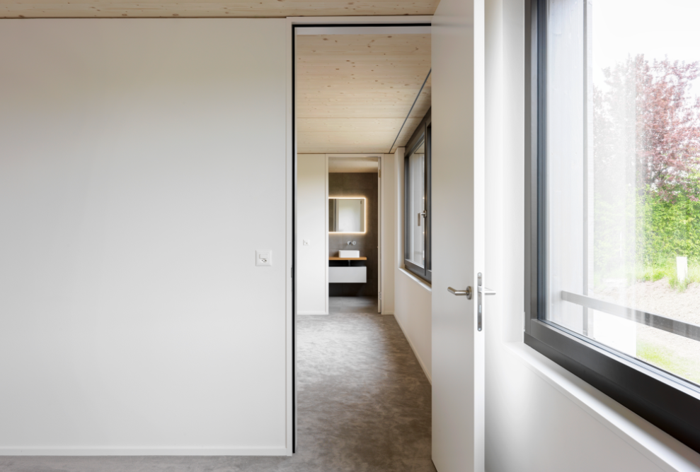 View through the open door into the interior with bathroom<br/><br/>