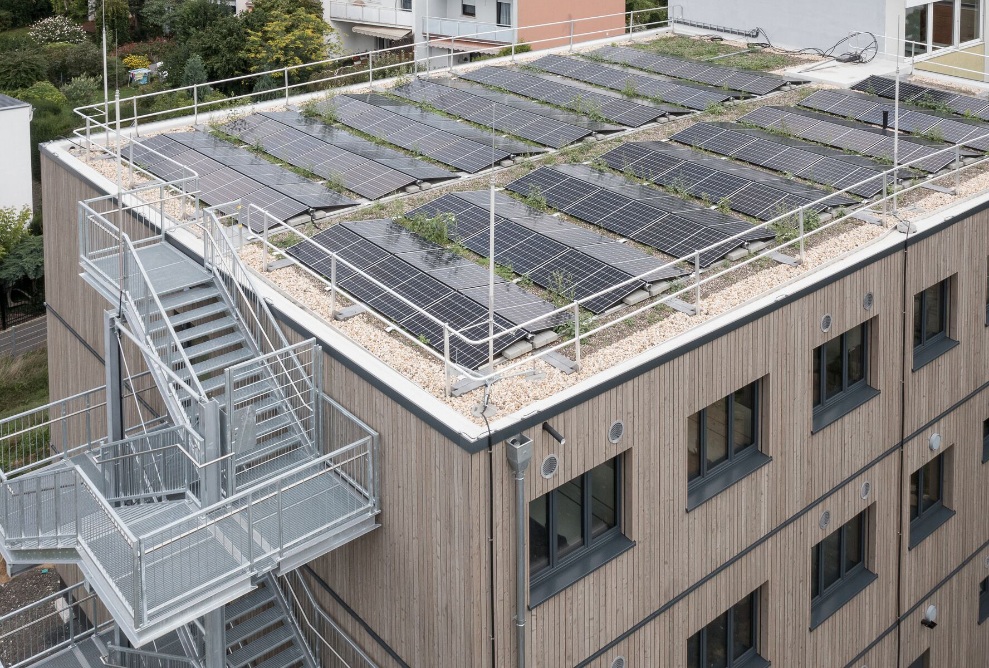 From top: Landgraf Ludwig Grammar School with photovoltaics