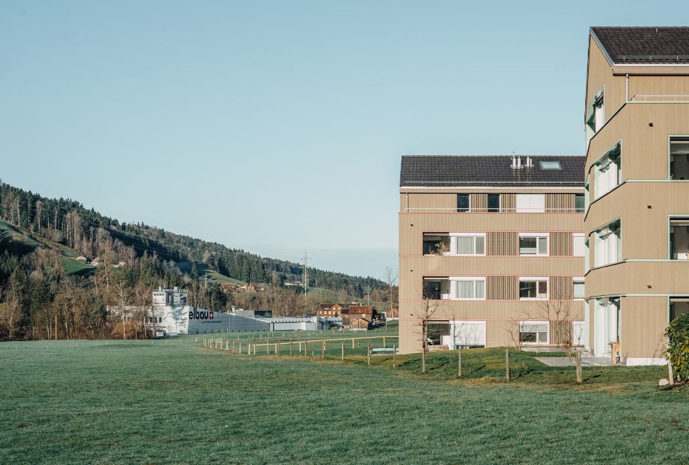 Wohnüberbauung Nöggel in Bühler AR mit Umgebung
