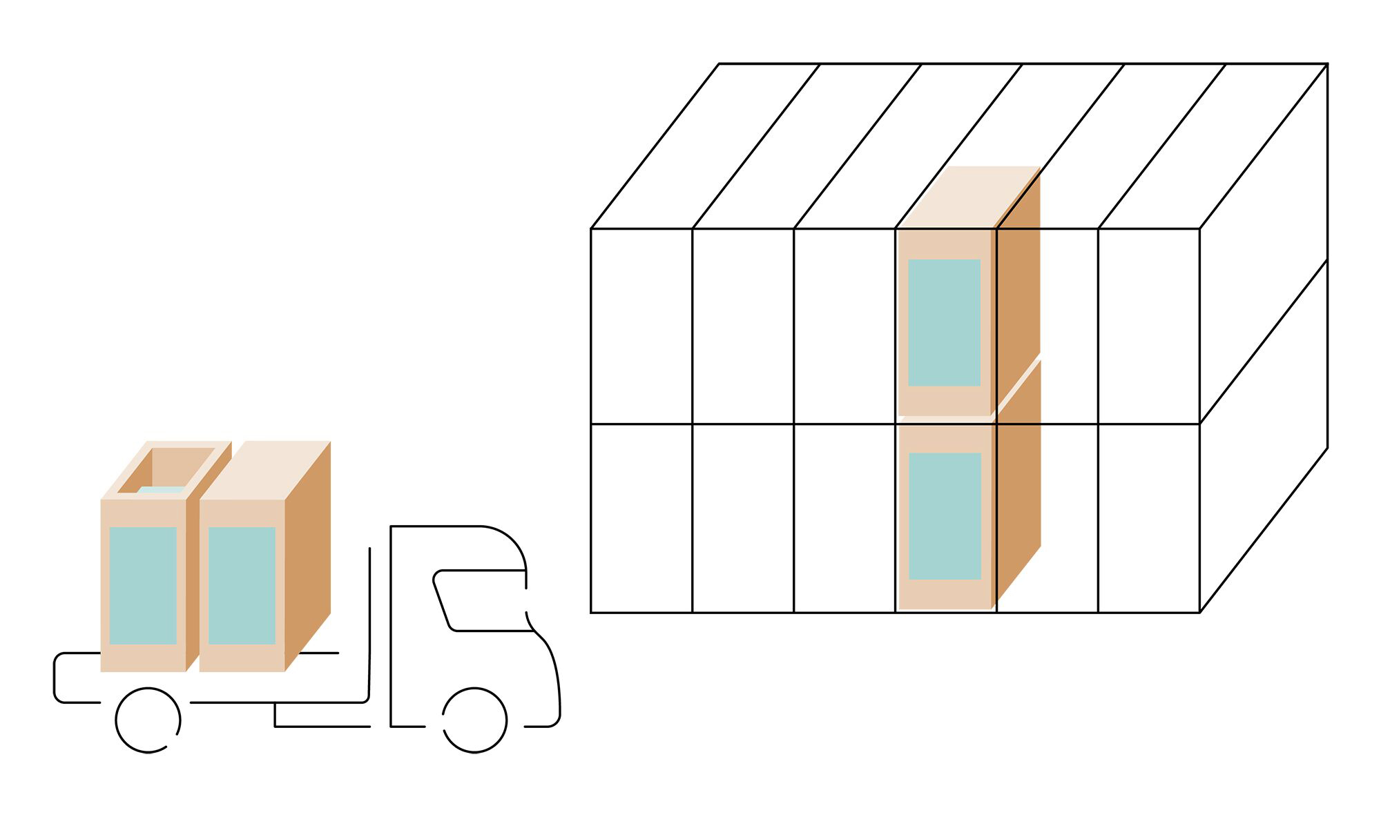 Transport und Installation des Liftmoduls auf der Baustelle durch Blumer Lehmann
